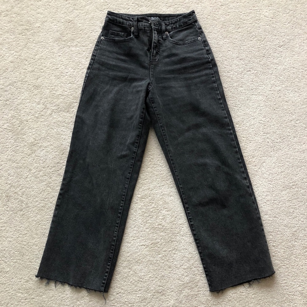 Wild Fable wide leg frayed hem black jeans